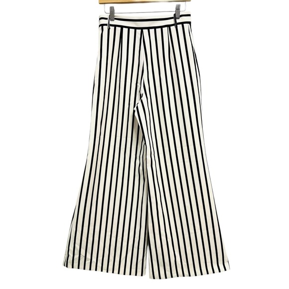 Lena Gabrielle Pants Womens 8 White Black Stripe Wide Leg Dress Work Career - Picture 9 of 9